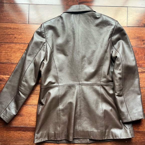 Buttery Soft Brown Leather jacket blazer Croftt & Barrow light Fall - Picture 7 of 12